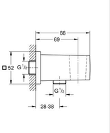 EUPHORIA CUBE WALL UNION - GROHE -  ( BRUSHED WARM SUNSET - G5 - EUPHORIA - 0x15 mm - 0inchX0.6inch )