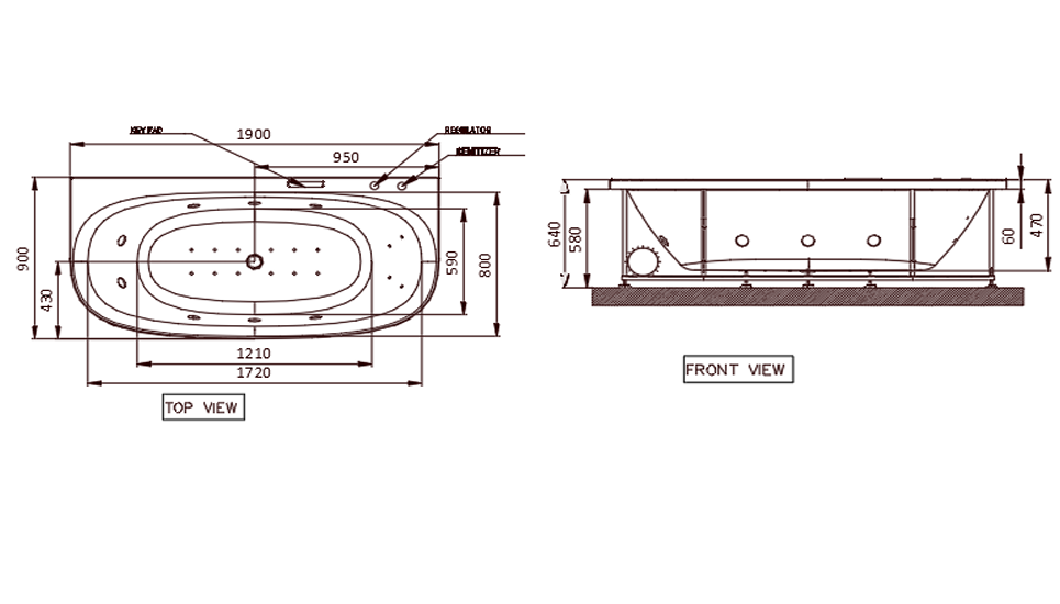 WHIRLPOOL COMBI SYSTEM - JAQUAR WELLNESS -  ( WHITE - ARC - 1900x900 mm - 76inchX36inch )