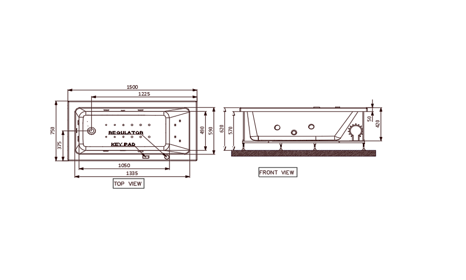 WHIRLPOOL COMBI SYSTEM - JAQUAR WELLNESS -  ( WHITE - FONTE - 1500x750 mm - 60inchX30inch )