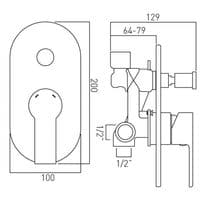 SL BATH MIXER SET(CONC.BODY & S.L.EXP.P) - VADO -  ( CHR - ION - 0x12 mm - 0inchX0.48inch )