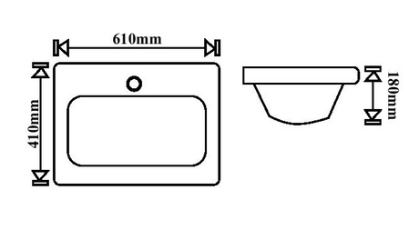 TR 3333 WOODEN VEIN WASH BASIN - GERMA - (WHITE -  - 610x410x180 mm - 24.4inchX16.4inchX7.2inch)