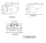 WALL HUNG WC W/SOFT CLOSING S/COVER ( BOLT DISTANCE 9INCH) - ESSCO SWARE -  ( WHITE -  - 0x0 mm - 0inchx0inch )