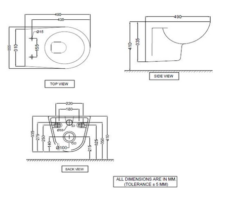 WALL HUNG WC W/SOFT CLOSING S/COVER ( BOLT DISTANCE 9INCH) - ESSCO SWARE -  ( WHITE -  - 0x0 mm - 0inchx0inch )