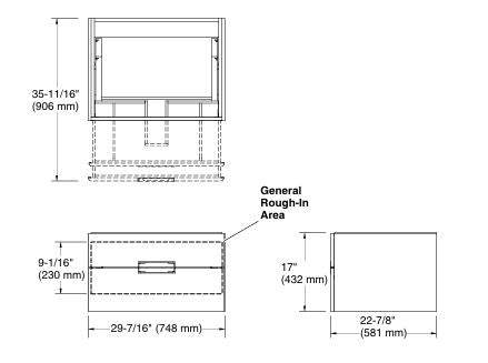 PROLOGUE VANITY CABINET W/O TAP & BASIN - KOHLER LUXURY -  ( NATURAL OAK - LUXURY - 906x581 mm - 36.24inchX23.24inch )