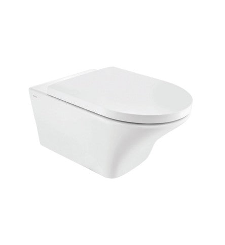 WALL HUNG RIMLESS WC W/S.COVER & ACC.( BOLT DISTANCE 7INCH)- ARTIZE SWARE -  ( WHITE - CONFLUENCE - 540x360 mm - 14.4inchX0inch )