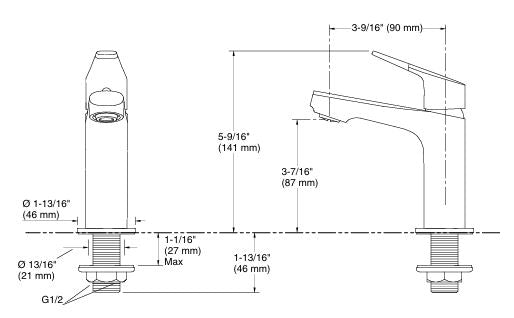 APT CURV PILLAR TAP - KOHLER POPULAR -  ( CHROME - POPULAR - 0x0 mm - 0inchx0inch )