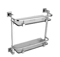 VANTAGE FRONT GLASS SHELF (DOUBLE LAYER)- BETTER LIVING -  ( CHROME - VANTAGE CHAKOR SERIES - 0x600 mm - 0inchX24inch )