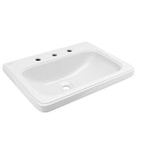 COUNTER TOP WASH BASIN W/3 TAP HOLE - ARTIZE SWARE -  ( WHITE - VICTORIAN - 600x460 mm - 18.4inchX0inch )