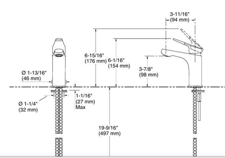 APT CURV SC LAV FAUCET W/O DRAIN - KOHLER POPULAR -  ( CHROME - POPULAR - 0x0 mm - 0inchx0inch )