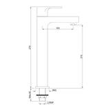 PILLAR COCK W/140MM EXTD.BODY - JAQUAR FAUCETS - (BLACK CHROME - VIGNETTE PRIME - 0x15 mm - 0inchX0.5inch)