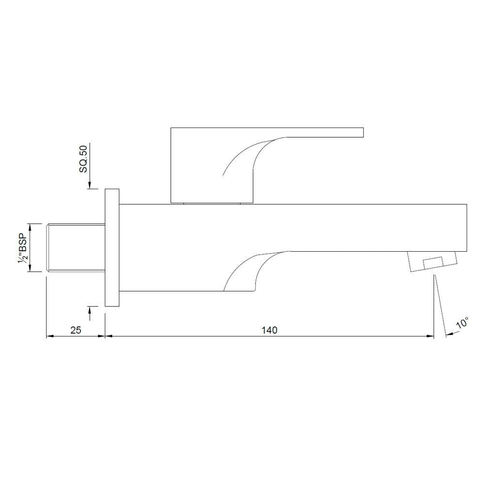 BIB COCK W/FLANGE - JAQUAR FAUCETS -  ( CHROME - VIGNETTE PRIME - 0x15 mm - 0inchX0.5inch )