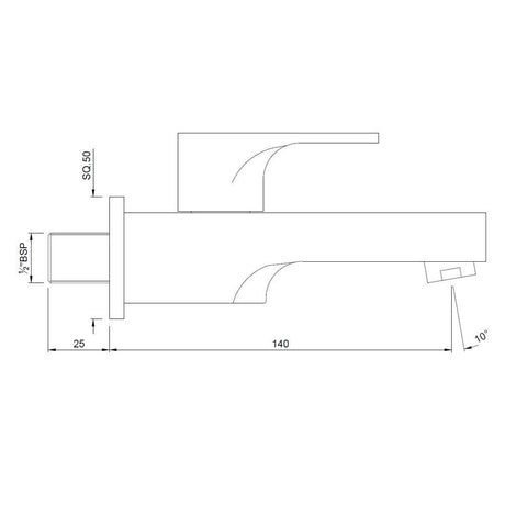 BIB COCK W/FLANGE - JAQUAR FAUCETS -  ( CHROME - VIGNETTE PRIME - 0x15 mm - 0inchX0.5inch )