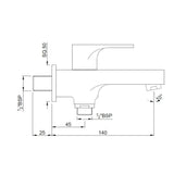 2-WAY BIB COCK WITH FLANGE - JAQUAR FAUCETS -  ( CHROME - VIGNETTE PRIME - 0x15 mm - 0inchX0.5inch )