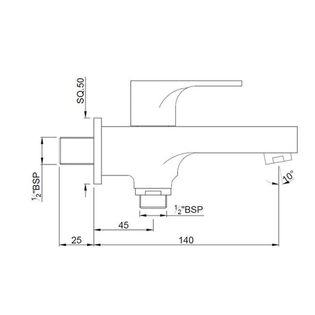 2-WAY BIB COCK WITH FLANGE - JAQUAR FAUCETS -  ( CHROME - VIGNETTE PRIME - 0x15 mm - 0inchX0.5inch )