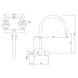 S.L. SINK MIXER W/M W.UPPER SPOUT - JAQUAR FAUCETS -  ( CHROME - VIGNETTE PRIME - 0x15 mm - 0inchX0.5inch )