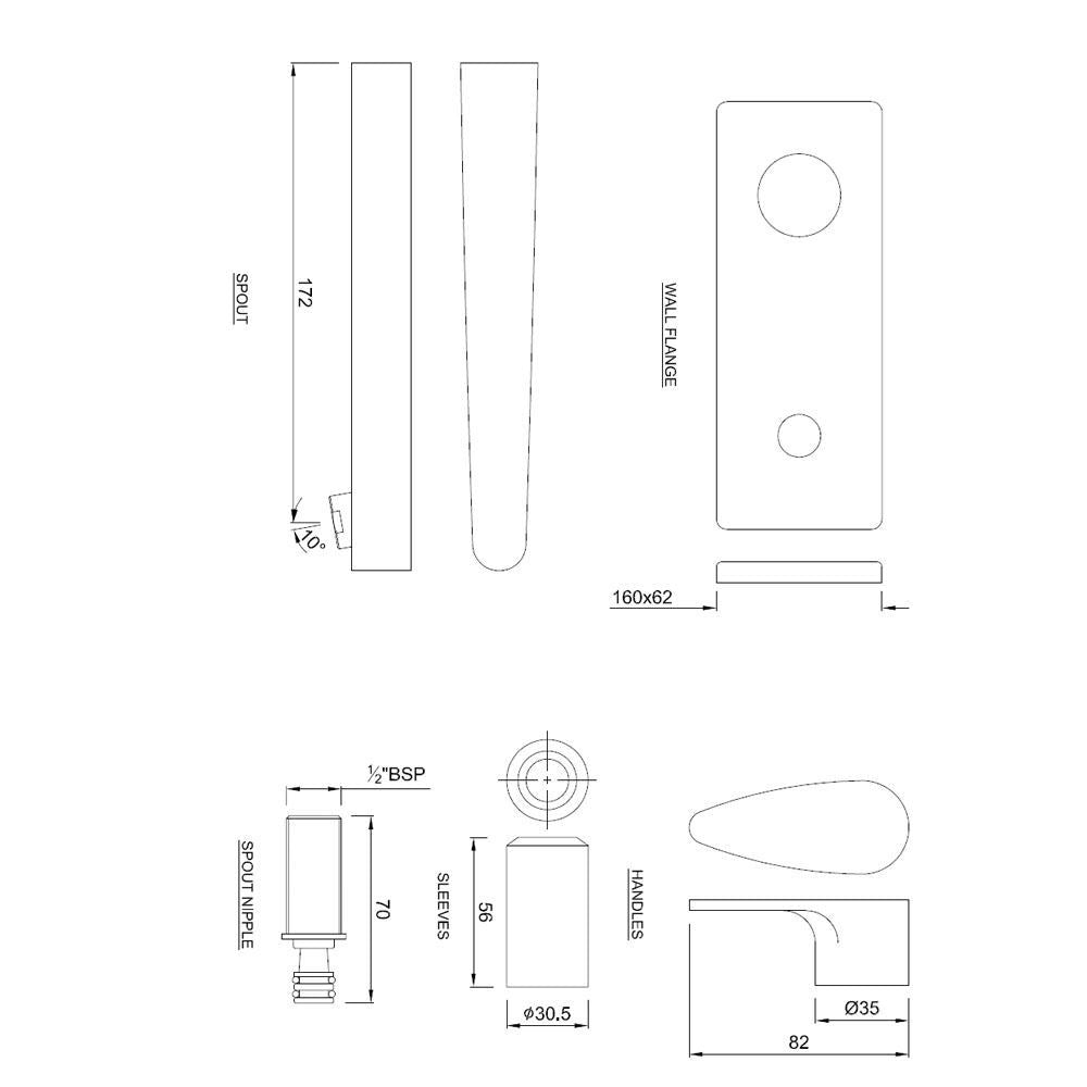 EXP.PARTS KIT FOR S/CON.STOP COCK & SPOUT - JAQUAR FAUCETS -  ( ANTIQUE COPPER - VIGNETTE PRIME - 0x0 mm - 0inchx0inch )