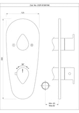 AQUAMAX EXPOSED PART KIT OF THERMOSTATIC SHOWER MIXER WITH 2-WAY DIVERTER WITH SLEEVE (COMPATIBLE WITH ALD-681N) - JAQUAR FAUCETS -  ( CHROME - VIGNETTE PRIME - 0x20 mm - 0inchX0.75inch )