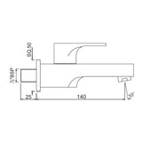 BIB COCK WITH WALL FLANGE - JAQUAR FAUCETS -  ( STAINLESS STEEL - VIGNETTE PRIME - 0x15 mm - 0inchX0.5inch )