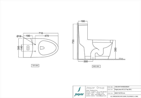 EWC RIMLESS 1PC 300MM S-TRAP W/S/CVR - JAQUAR SWARE - ( WHITE - VIGNETTE - 0x0 mm - 0inchX0inch )