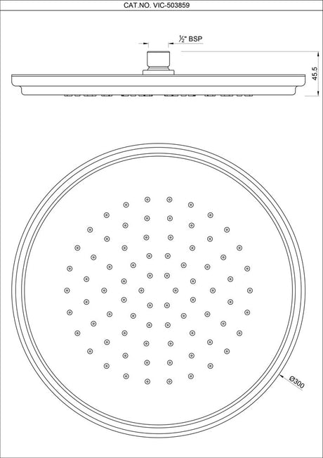 OVERHEAD SHOWER 300MM ROUND SHAPE - ARTIZE FAUCET -  ( CHR - VIC - 0x0 mm - 0inchx0inch )