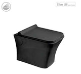 WALL HUNG EWC W/SLIM SEAT COVER  - GLOCERA SWARE -  ( BLACK/WHITE - VIENNA GLOSSY BLACK - 0x0 mm - 0inchx0inch )