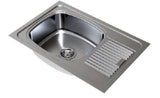 1.0 BOWL WITH DRAINBOARD (DEPTH 9INCH) THK 1MM - CARYSIL -  ( MATT - VOGUE - 914x505 mm - 36inchX20inch )