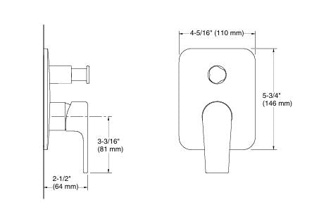 APT FLUX AT230 TRIM - KOHLER POPULAR -  ( CHROME - POPULAR - 0x0 mm - 0inchx0inch )
