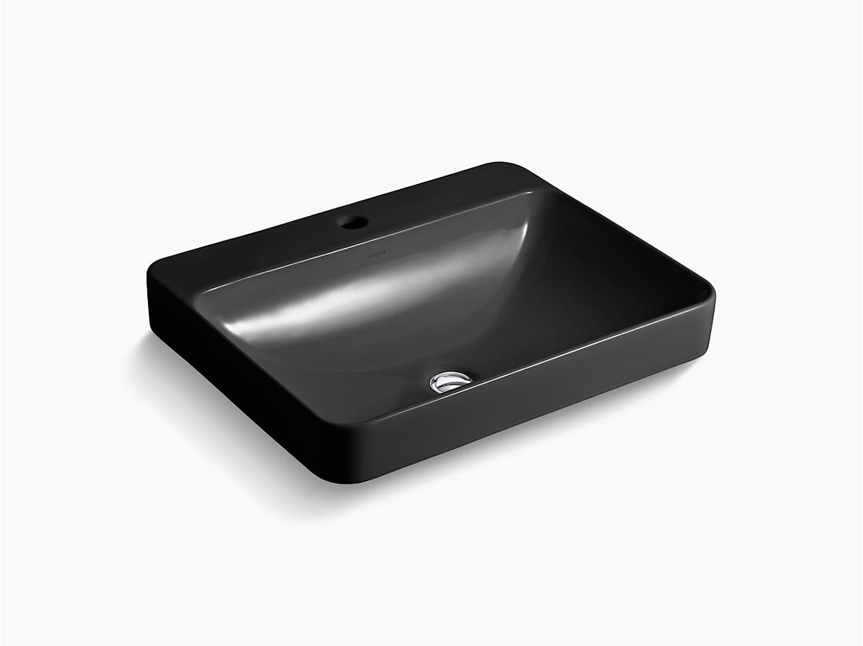 FOREFRONT-COUNT TOP W/BASIN W/SL FAUHOLE - KOHLER PREMIUM -  ( BLACK - PREMIUM - 584x460 mm - 23inchX18inch )