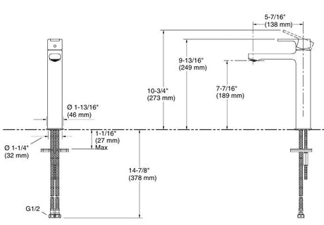 APT FLUX TALL LAV FAUCET W/O DRAIN - KOHLER POPULAR -  ( CHROME - POPULAR - 0x0 mm - 0inchx0inch )