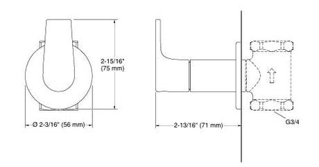 APT STOP TRIM - KOHLER POPULAR -  ( CHROME - POPULAR - 0x0 mm - 0inchx0inch )