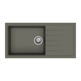QUARTZ 1.0 BOWL WITH DRAINBOARD(DEPTH 8INCH) - CARYSIL -  ( GRANITE CONCRETE - VIVALDI - 914.4x457.2 mm - 36inchX18inch )