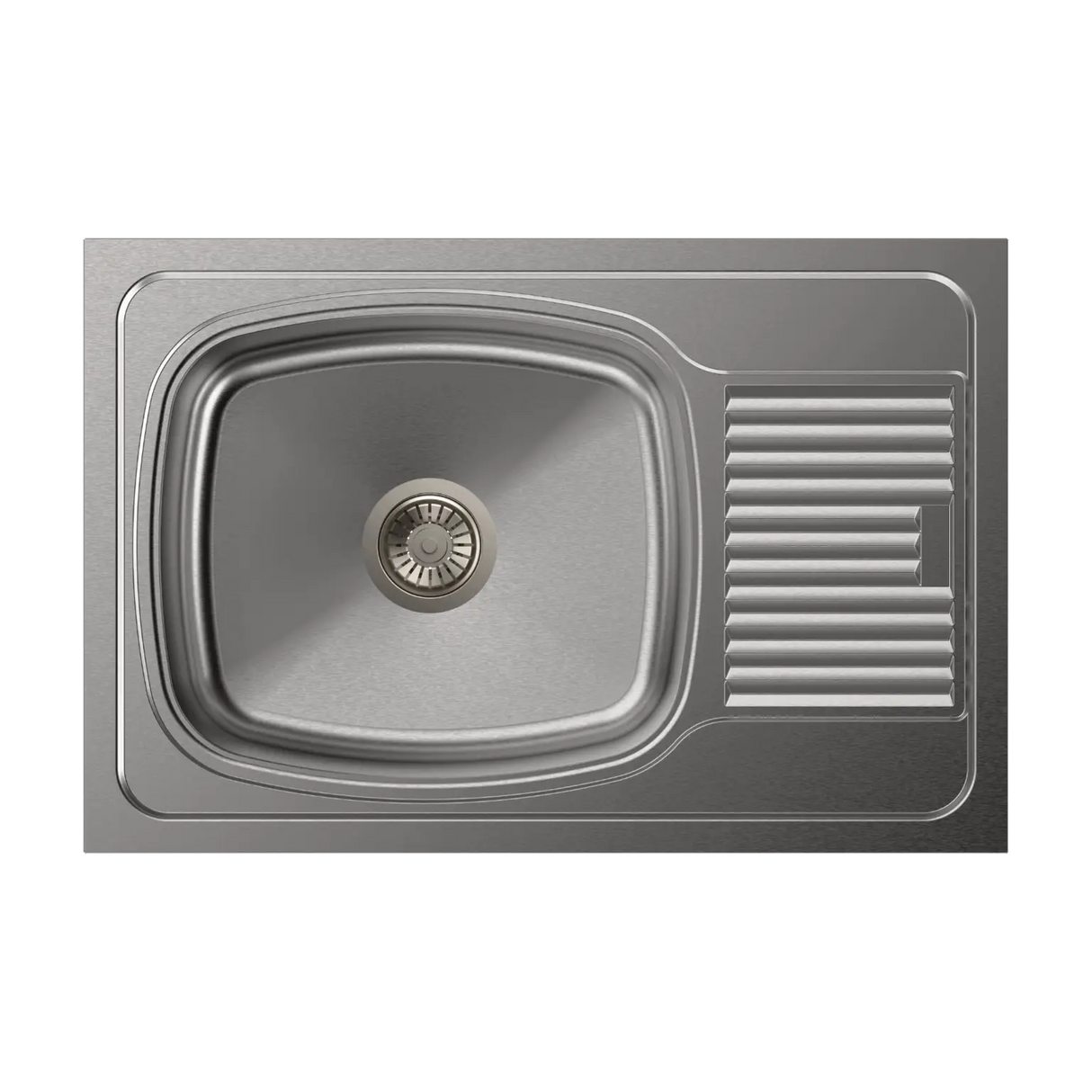 1.0 BOWL WITH DRAINBOARD (DEPTH 9INCH) THK 1MM - CARYSIL -  ( MATT - VOGUE - 914x505 mm - 36inchX20inch )