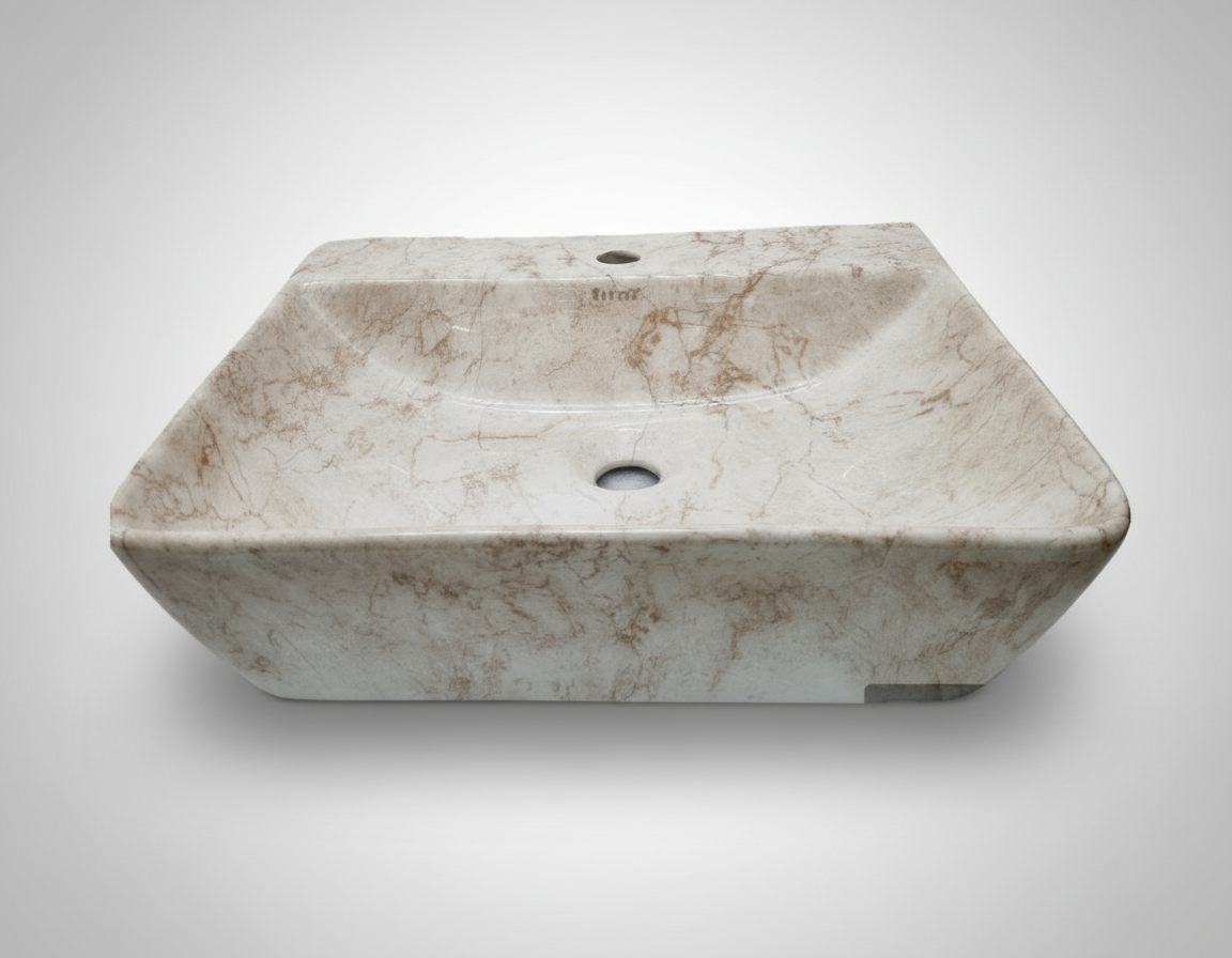 CERAMIC RECTANGLE COUNTER TOP WASH BASIN WITH TAPHOLE - BETTER LIVING -  (  - REFLEX - 450x350 mm - 18inchX14inch )