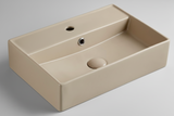 TABLE TOP WASH BASIN WITH TAP HOLE AND OVERFLOW, WITHOUT WASTE COUPLING - LUXELET -  ( ALMOND BEIGE - NEOTRA COLLECTION - 500x350x120 mm - 20inchX14inchX4.8inch )