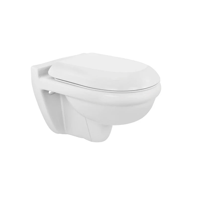 WALL HUNG WC W/SOFT CLSG S/COVER - JAQUAR SWARE - ( WHITE - CONTINENTAL - 370x540 mm - 14.8inchX21.6inch )