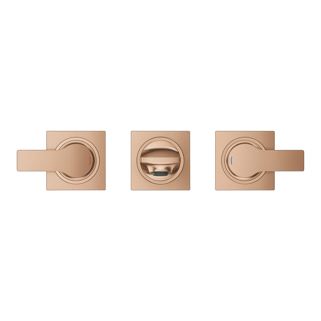 ALLURE 3-HOLE, 2-HANDLE WALL-MOUNT BASIN MIXER, M SIZE - GROHE -  ( BRUSHED WARM SUNSET - G5 - ALLURE - 0x0 mm - 0inchX0inch )