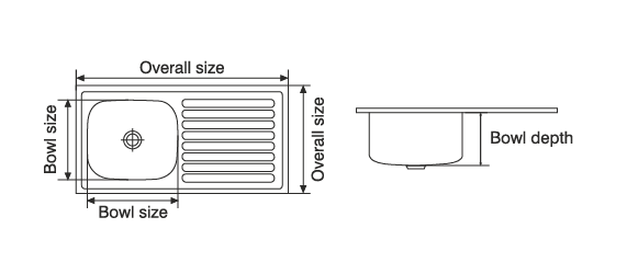 SS SINK 1.0 BOWL WITH DRAIN BOARD (DEPTH 7.5  )ELEGANCE SMALL - NIRALI -  ( GLOSSY - POPULAR SINK RANGE - 915x460 mm - 36inchX18inch )