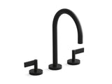ONE SINK FAUCET GOOSENECK SPOUT, LEVER HANDLES - KOHLER LUXURY -  ( MATT BLACK - LUXURY - 0x15 mm - 0inchX0.15inch )