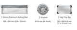 SS SINK 1.5 BOWL W/O DRAIN BOARD WITH SILICON PREMIUM ROLL MAT , 1 VEG TRAY BIG , 2 STRAINER (DEPTH 9INCH) EMAX - NIRALI -  ( SATIN - EXPELL SINK - 865x510 mm - 34inchX20inch )