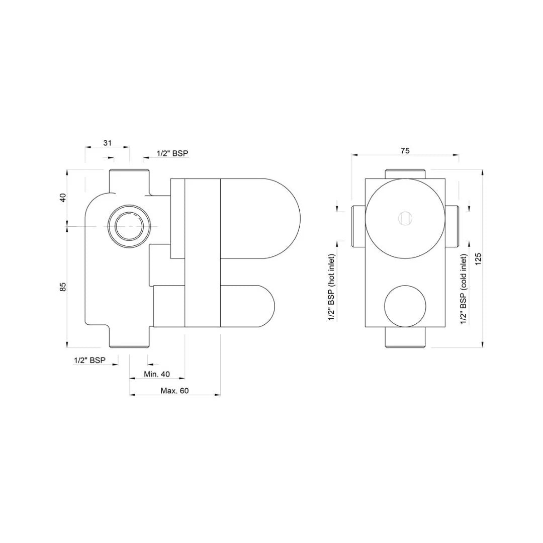 CONC.BODY FOR S.L  DIV - JAQUAR FAUCETS -  ( CHROME - ALLIED - 0x15 mm - 0inchX0.5inch )