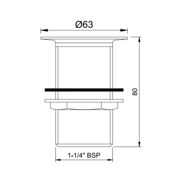 (PRUN) WASTE COUPLING F/T - JAQUAR FAUCETS -  ( GOLD - ALLIED - 0x32 mm - 0inchX1.25inch )