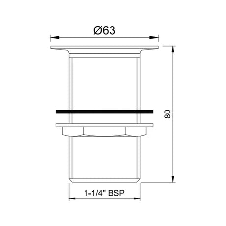 (PRUN) WASTE COUPLING F/T - JAQUAR FAUCETS -  ( GOLD - ALLIED - 0x32 mm - 0inchX1.25inch )