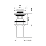 (PRUN) CLICK CLACK POP-UP WASTE COUPLING HALF THREAD - JAQUAR FAUCETS -  ( GOLD - ALLIED - 0x32 mm - 1.28inchX0inch )