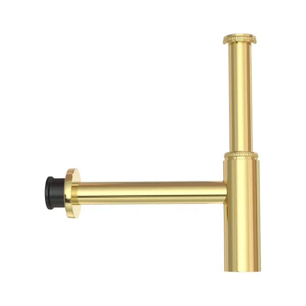 (PRUN) BOTTLE TRAP WITH 12 & 7.5 INCH PIPE - JAQUAR FAUCETS -  ( GOLD - ALLIED - 0x32 mm - 0inchX1.25inch )