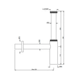 BOTTLE TRAP WITH 10 & 7.5 INCH PIPE - JAQUAR FAUCETS -  ( WHITE MATT - ALLIED - 0x32 mm - 0inchX1.28inch )