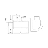 ANGLE COCK WITH FLANGE - JAQUAR FAUCETS -  ( WHITE MATT - ALIVE - 0x15 mm - 0inchX0.5inch )