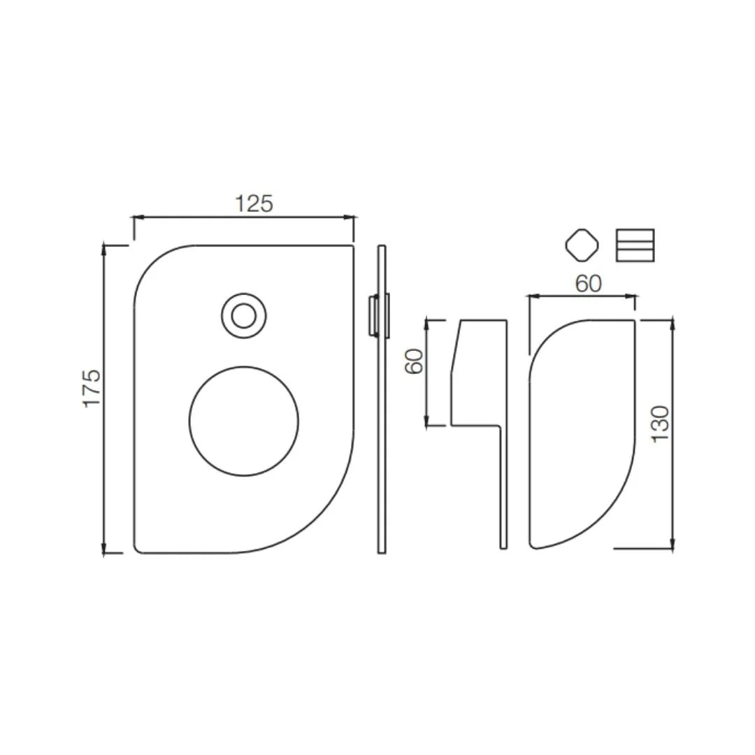 EXPOSED PART KIT OF SINGLE LEVER HI FLOW IN-WALL DIVERTER - JAQUAR FAUCETS -  ( WHITE MATT - ALIVE - 0x20 mm - 0inchX0.8inch )