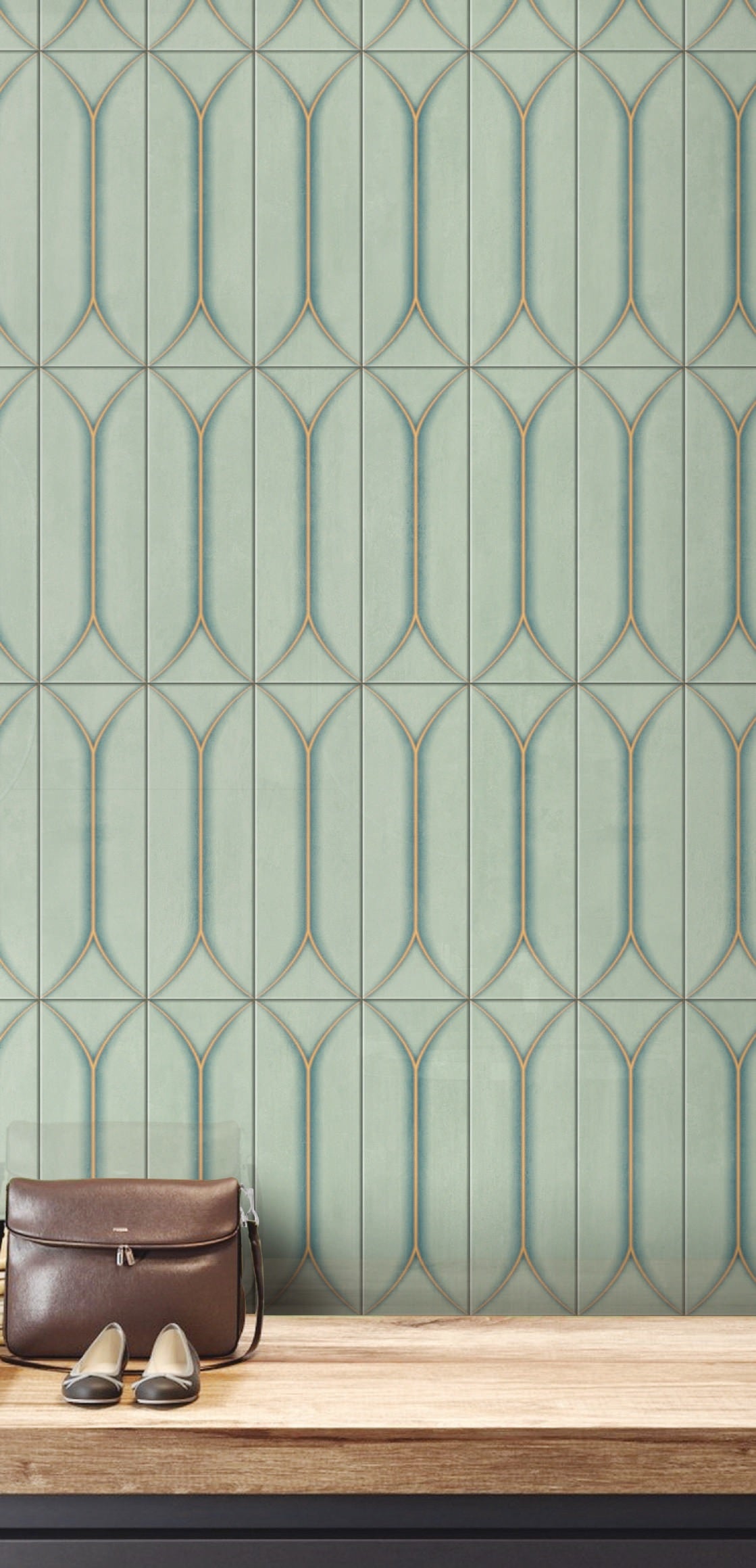 BOAT ALOE BASE - COLORTILE -  (  - BOAT GLOSSY - 300x100 mm - 12inchX4inch )