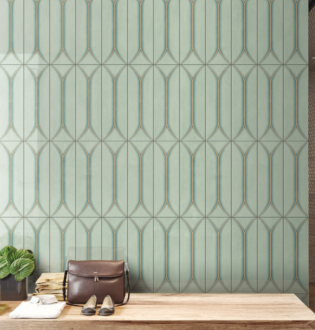 BOAT ALOE DECOR - COLORTILE -  (  - BOAT GLOSSY - 300x100 mm - 12inchX4inch )