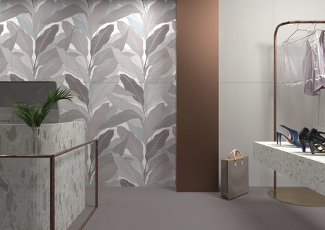 OVATE GREY DECOR - INDIAN TILES -  (  - BLACKBERRY FLORAL DECOR - 1200x600 mm - 48inchX24inch )